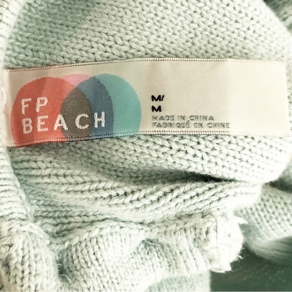 Free people, beach, striped blue/cream knit tunic - Picture 5 of 8